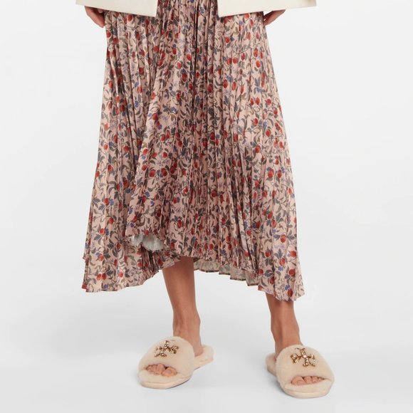 NIB Tory Burch Jeweled Double T Shearling Slipper Buttermilk US 7.5 8 8.5 9 9.5 - Picture 3 of 16